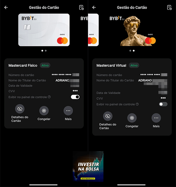 app Bybit com o cartão de débito bitcoin
