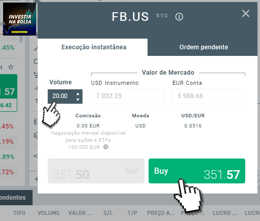 Criar Nova Ordem (Ordem de Mercado, Limitada ou Stop)