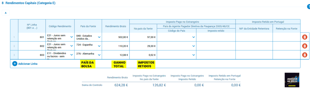 Como declarar dividendos no IRS