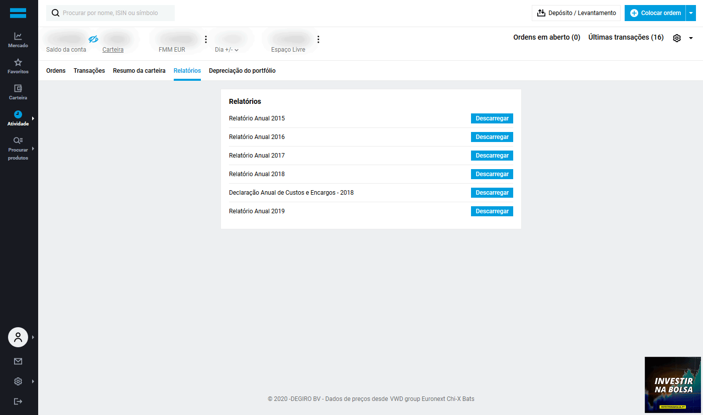 Como funciona a corretora DEGIRO - Relatório IRS