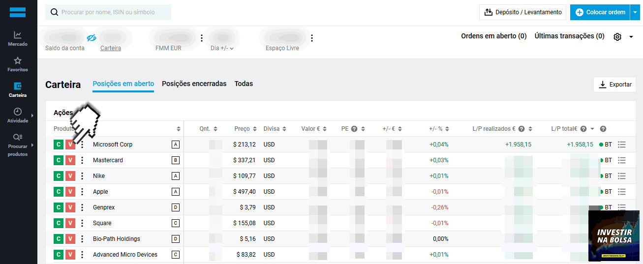 Como vender ações na DEGIRO