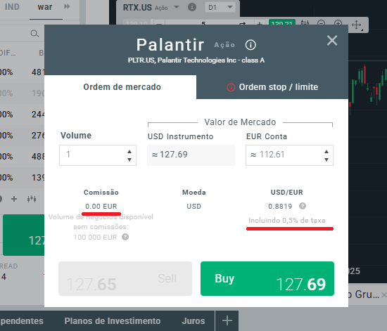 Compra de ações de Defesa na XTB