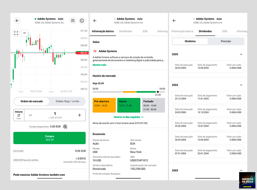 Comprar ações e ETFs na app XTB