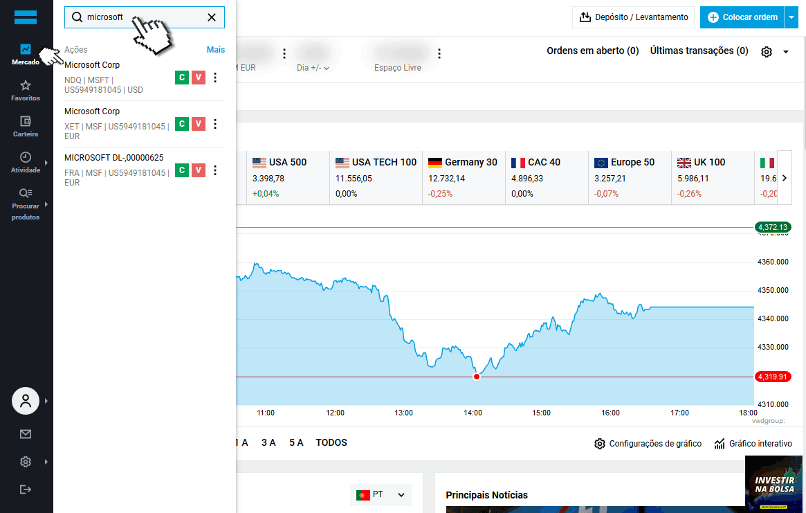 Passos para comprar ações na DEGIRO