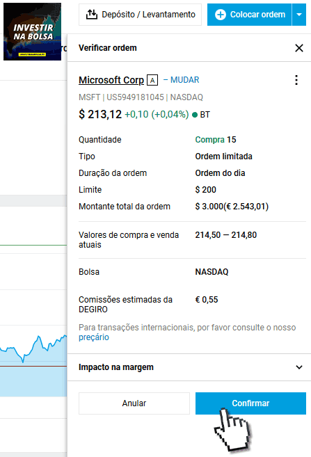 Passos para comprar ações na DEGIRO