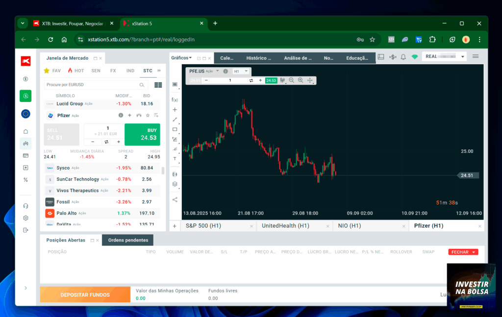 Comprar ações na corretora XTB.
