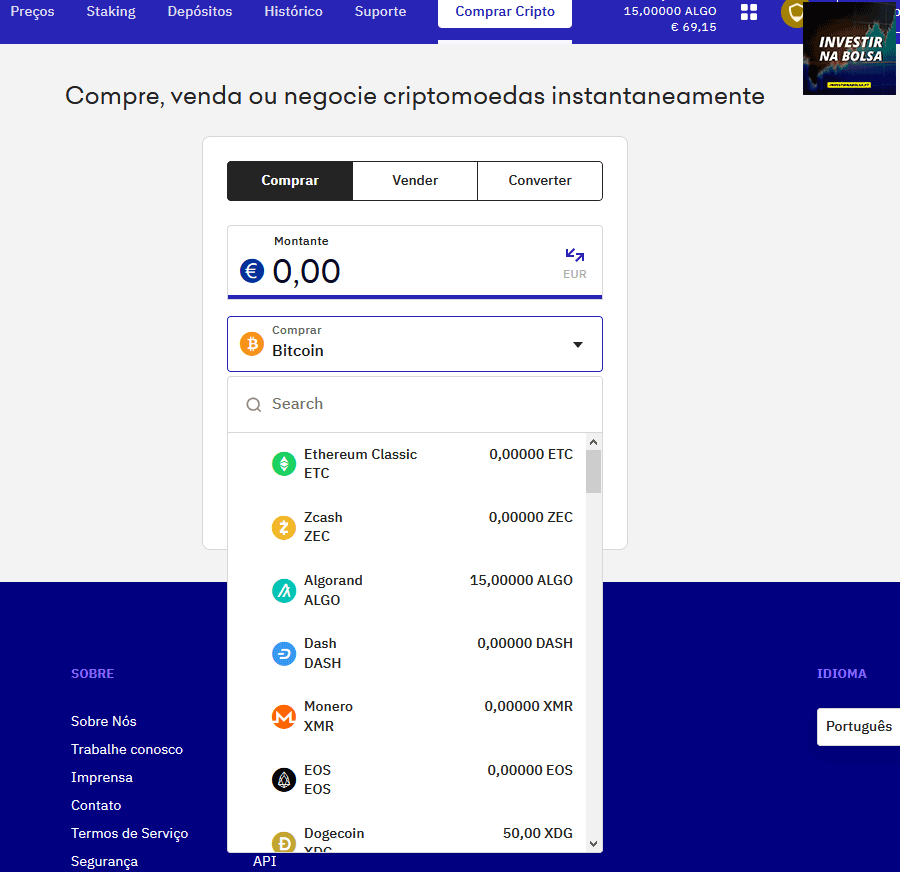 Comprar rápido criptomoedas na Kraken