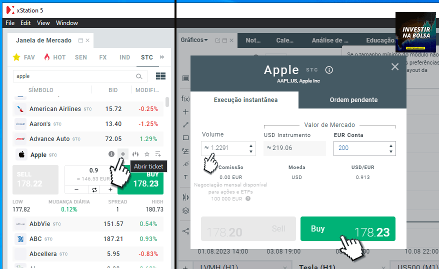 Comprar frações de ações