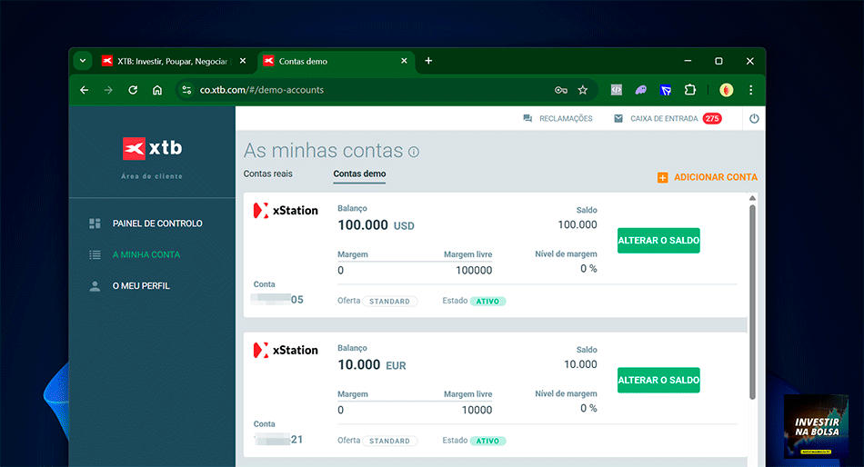 Contas demo corretora XTB