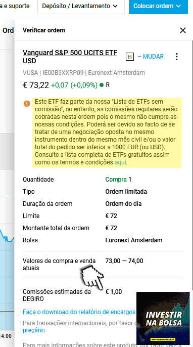 Custo ETFs grátis DEGIRO recompra