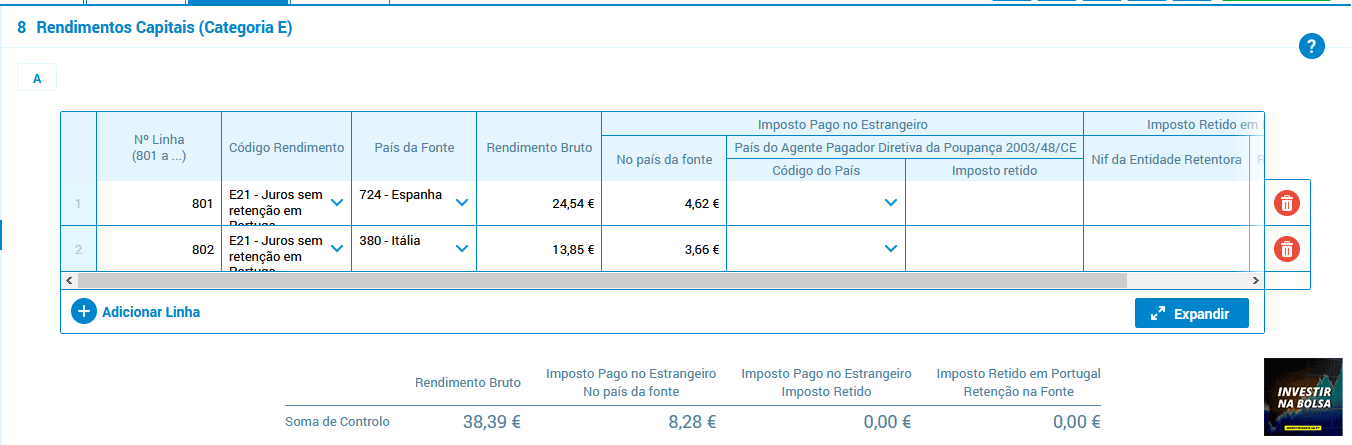 Declaração IRS para crowdfunding