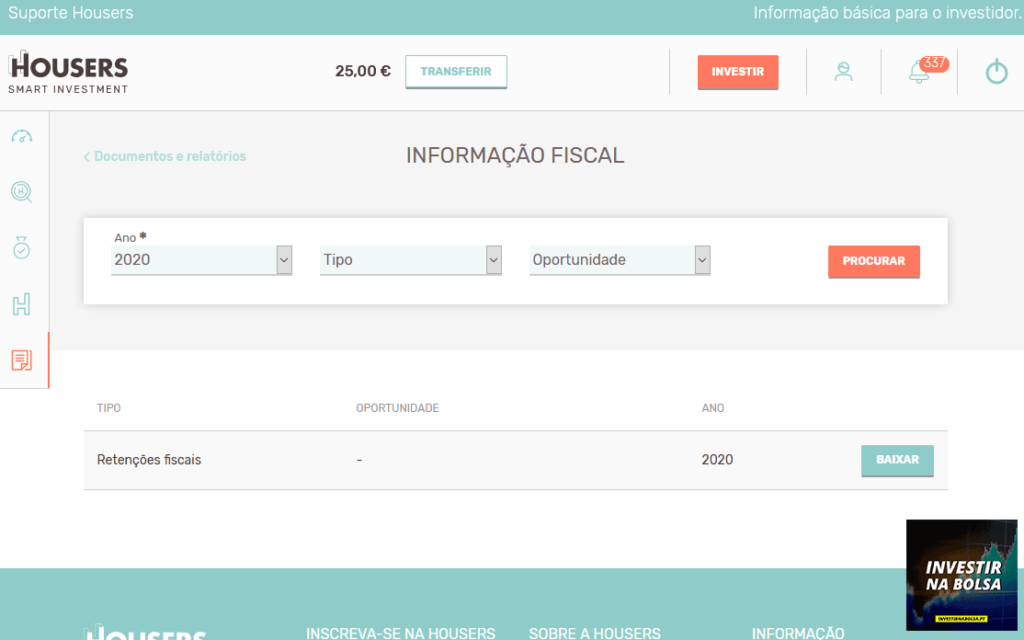 Declaração IRS Housers - como declarar os ganhos na Housers no IRS