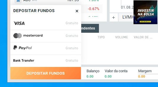 Depositar dinheiro na corretora XTB