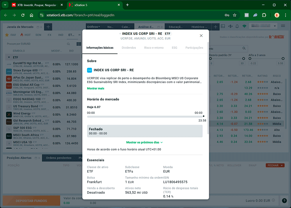 ETF scanner XTB