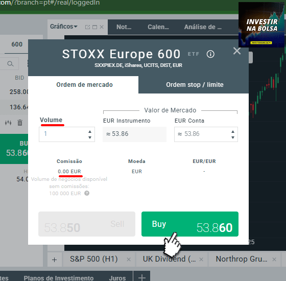 Comprar ETF STOXX 600 na corretora XTB