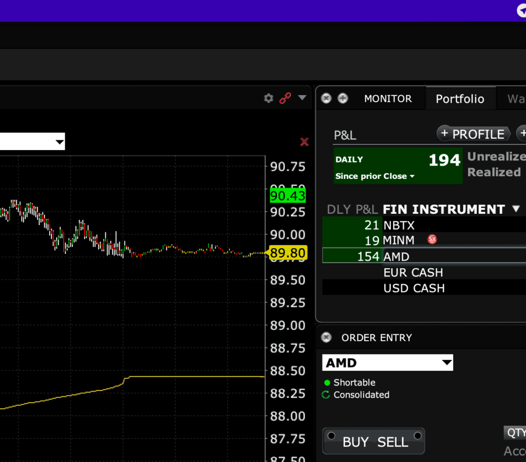 Exemplo de ganhos de trading de ações