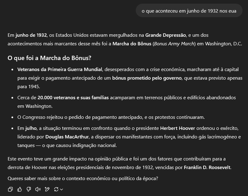 Explicação da Grande Depressão de 1932 segundo o ChatGPT