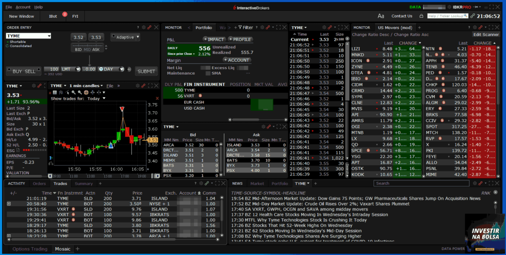 Plataforma PC corretora Interactive Brokers