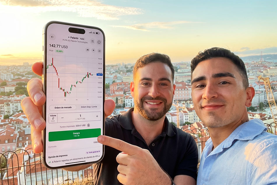 Investidores a comprar ações na bolsa de valores