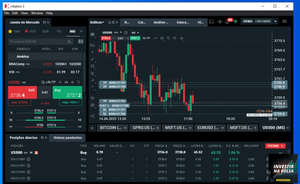 Plataforma para negociar futuros na corretora XTB