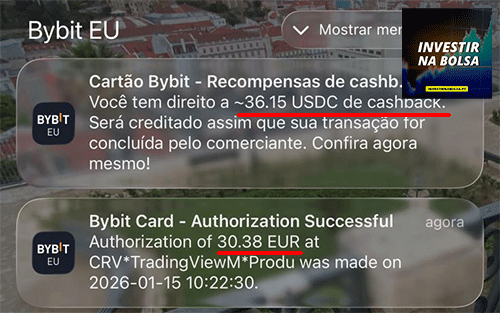 Pagamento TradingView com 100% cashback