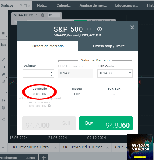 compra de ETF S&P500 na XTB