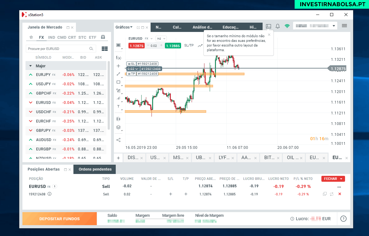 Plataforma xStation 5 de trading na corretora XTB