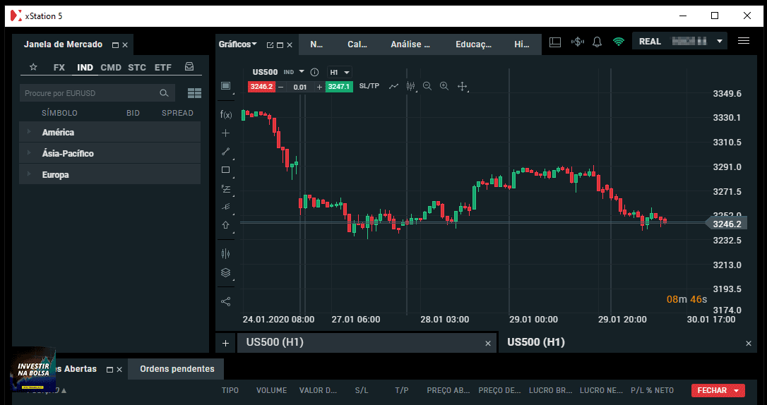 Plataforma xStation 5 da corretora XTB