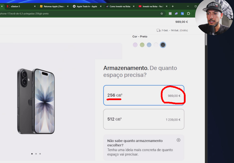 Preço do iPhone 17