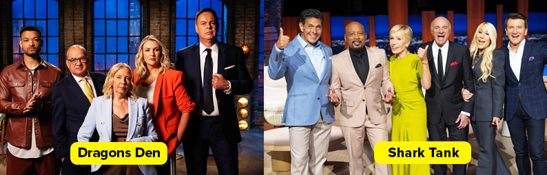 Programa de TV Dragons Den e Shark Tank