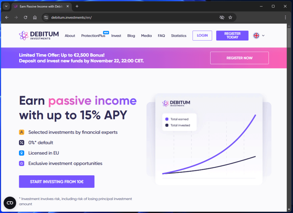 Plataforma P2P Debitum Investments